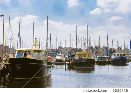 Boats at the marina Huizen. Netherlands 6889256