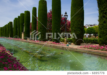 Gardens at the Alcazar in Cordoba, Spain Gardens at the Alcazar in Cordoba, Spain 6895778