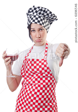Woman cook isolated on the white Woman cook isolated on the white 6896546