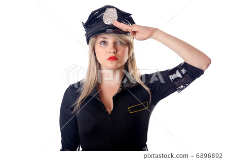 Woman police isolated on white Woman police isolated on white 6896892