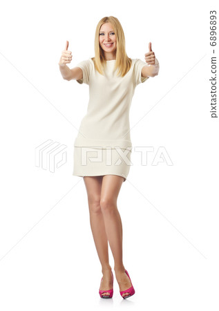 Young woman isolated on the white Young woman isolated on the white 6896893