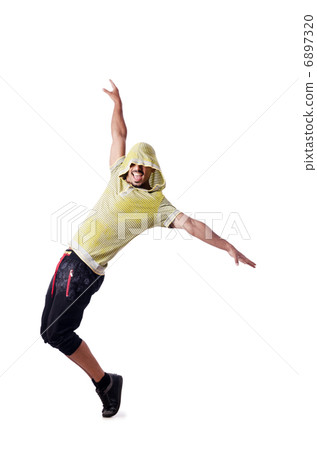 Muscular dancer isolated on white Muscular dancer isolated on white 6897320