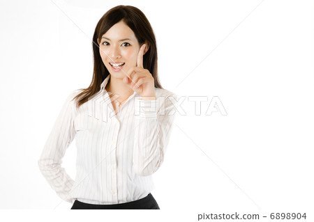 Smartphone and female employees Smartphone and female employees 6898904