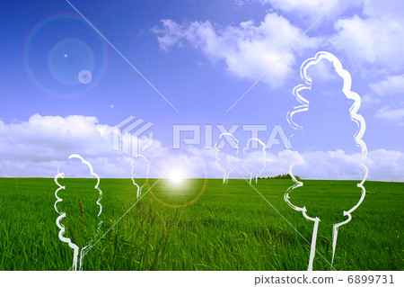 Trees in the grassland 6899731