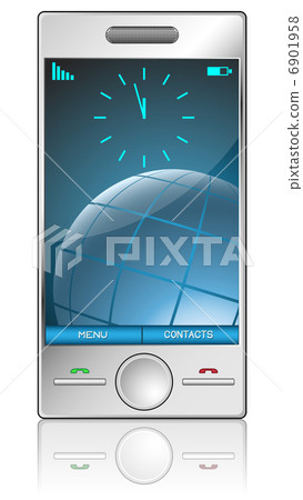 Metallic cell phone isolated on white background. Metallic cell phone isolated on white background. 6901958