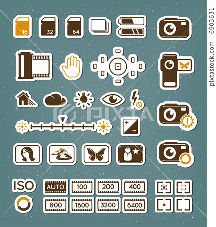 Camera screen icons set Camera screen icons set 6903631