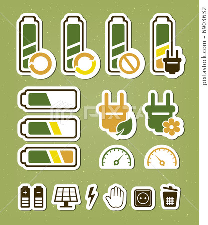 Battery recycling icons set 6903632