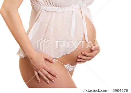 Young mother in white lingerie isolated Young mother in white lingerie isolated 6904676