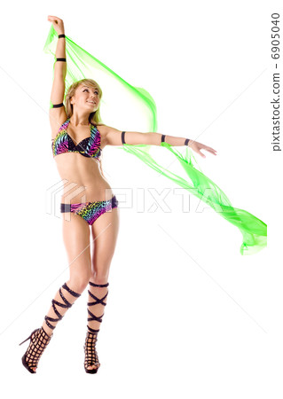 beautiful dancer girl with green wings on white background beautiful dancer girl with green wings on white background 6905040