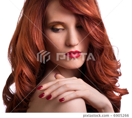portrait of a beautiful young woman with bright makeup 6905266
