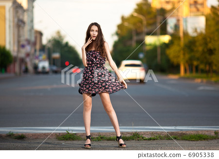 young beautiful woman in the city young beautiful woman in the city 6905338