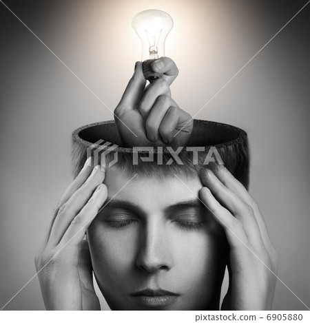 Conceptual image of a open minded man 6905880