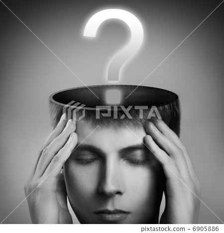 Conceptual image of a open minded man 6905886