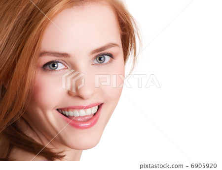 attractive smiling woman portrait on white background attractive smiling woman portrait on white background 6905920