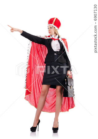 Businesswoman in royal suit isolated on white Businesswoman in royal suit isolated on white 6907130