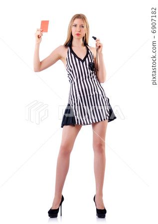 Woman judge isolated on the white 6907182