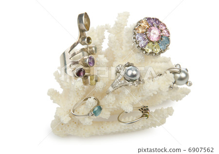 Lots of jewellery on white 6907562
