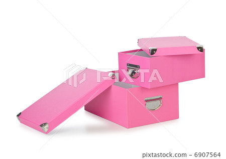 Pink giftboxes isolated on white Pink giftboxes isolated on white 6907564
