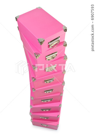 Pink giftboxes isolated on white 6907593