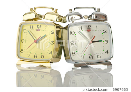 Alarm clock isolated on white 6907663