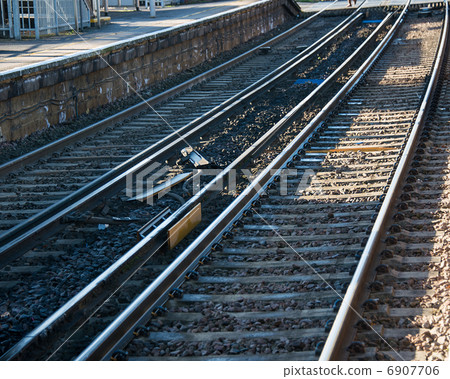 Rail tracks in bright summer day Rail tracks in bright summer day 6907706