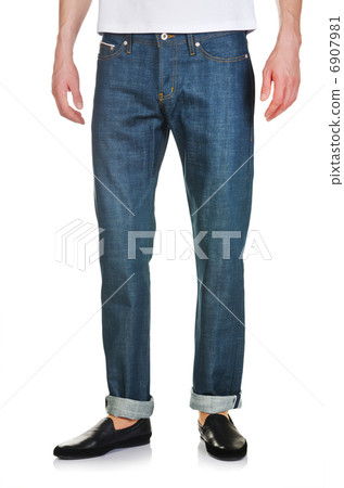 Fashion concept with trousers on white 6907981