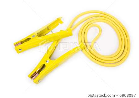 Car battery jumpers isolated on white 6908097