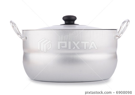 Aluminum pot isolated on the white Aluminum pot isolated on the white 6908098