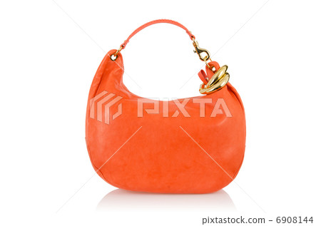 Nice elegant woman bag isolated on the white 6908144
