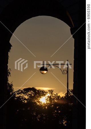 lamppost silhouette in sunset lamppost silhouette in sunset 6908398
