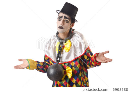 Sad clown on the white 6908588