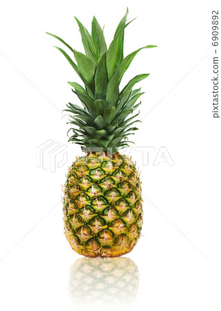 ripe whole pineapple isolated on white background 6909892