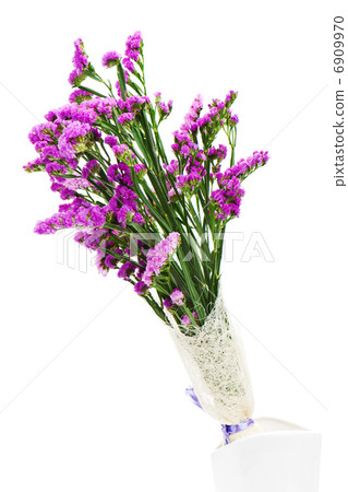 Bouquet from purple statice flowers arrangement centerpiece in v 6909970
