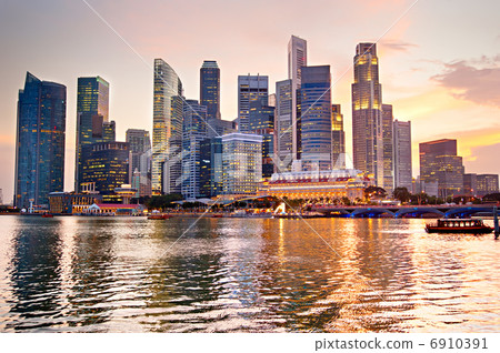 Singapore at sunset Singapore at sunset 6910391