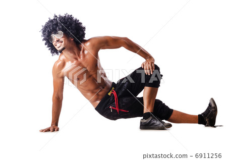 Muscular dancer isolated on white 6911256