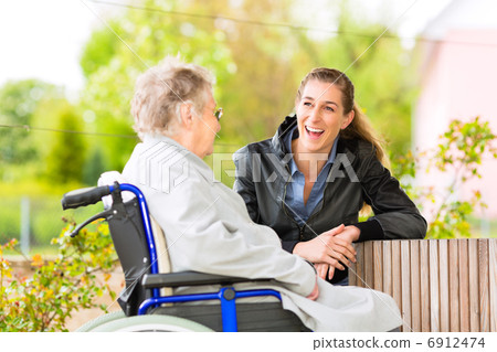 woman visiting her grandmother woman visiting her grandmother 6912474