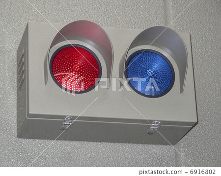 Red and blue signal of multi-level parking lot 6916802