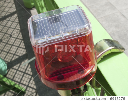 Solar photovoltaic warning light on road construction site 6918276