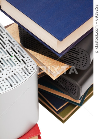 hard drives and books 6919258