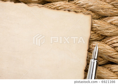 old paper background at ship ropes 6921166