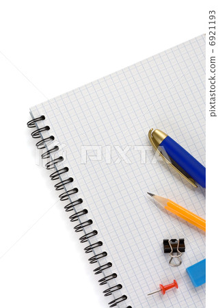school supplies on checked notebook school supplies on checked notebook 6921193