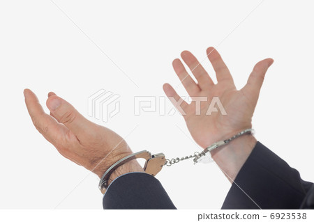 Close-up of hands with handcuffs 6923538
