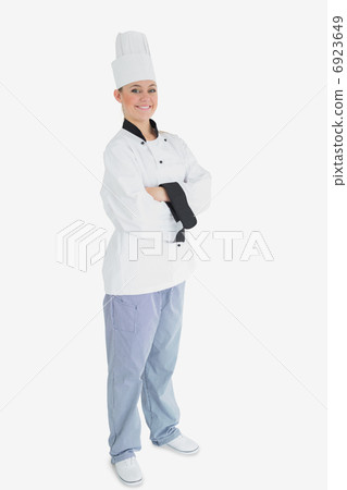 Female chef with arms crossed Female chef with arms crossed 6923649