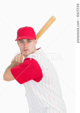 Portrait of baseball batter in batting stance Portrait of baseball batter in batting stance 6925559