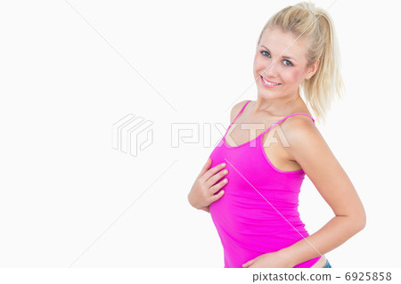 Portrait of happy casual woman posing 6925858