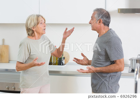Wife quarrelling with her husband 6926296