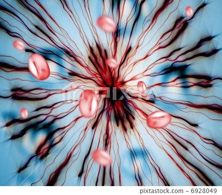 Strands of blue and red lights with cells 6928049