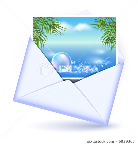 Envelope and card with image palm Envelope and card with image palm 6929365