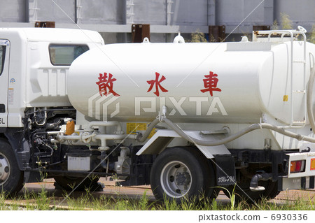 Sprinkler car at construction site 6930336