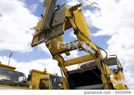 A garbage storage part of a road sweeper A garbage storage part of a road sweeper 6930404